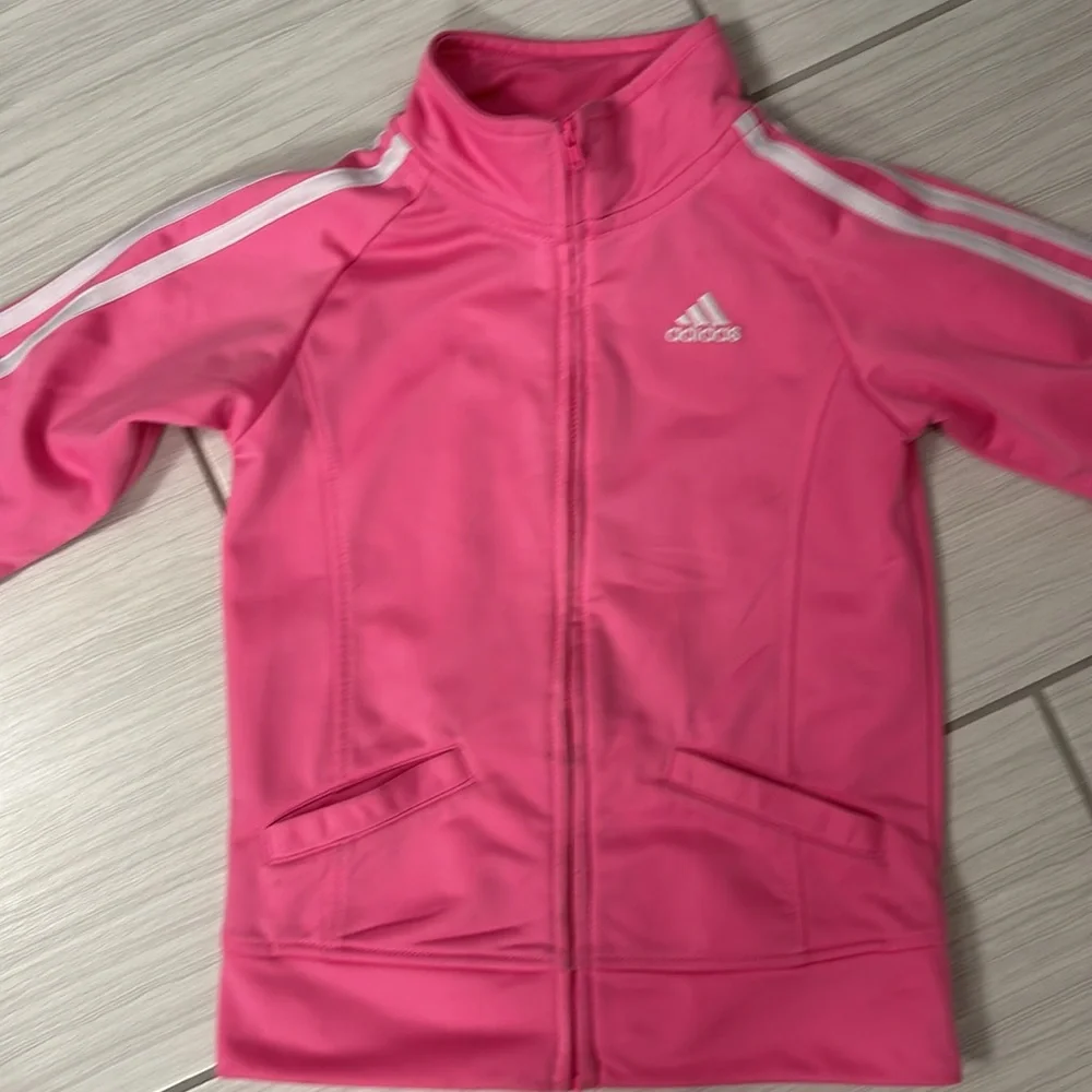 Girls pink Adidas track jacket. Size 6 - Picture 2 of 8